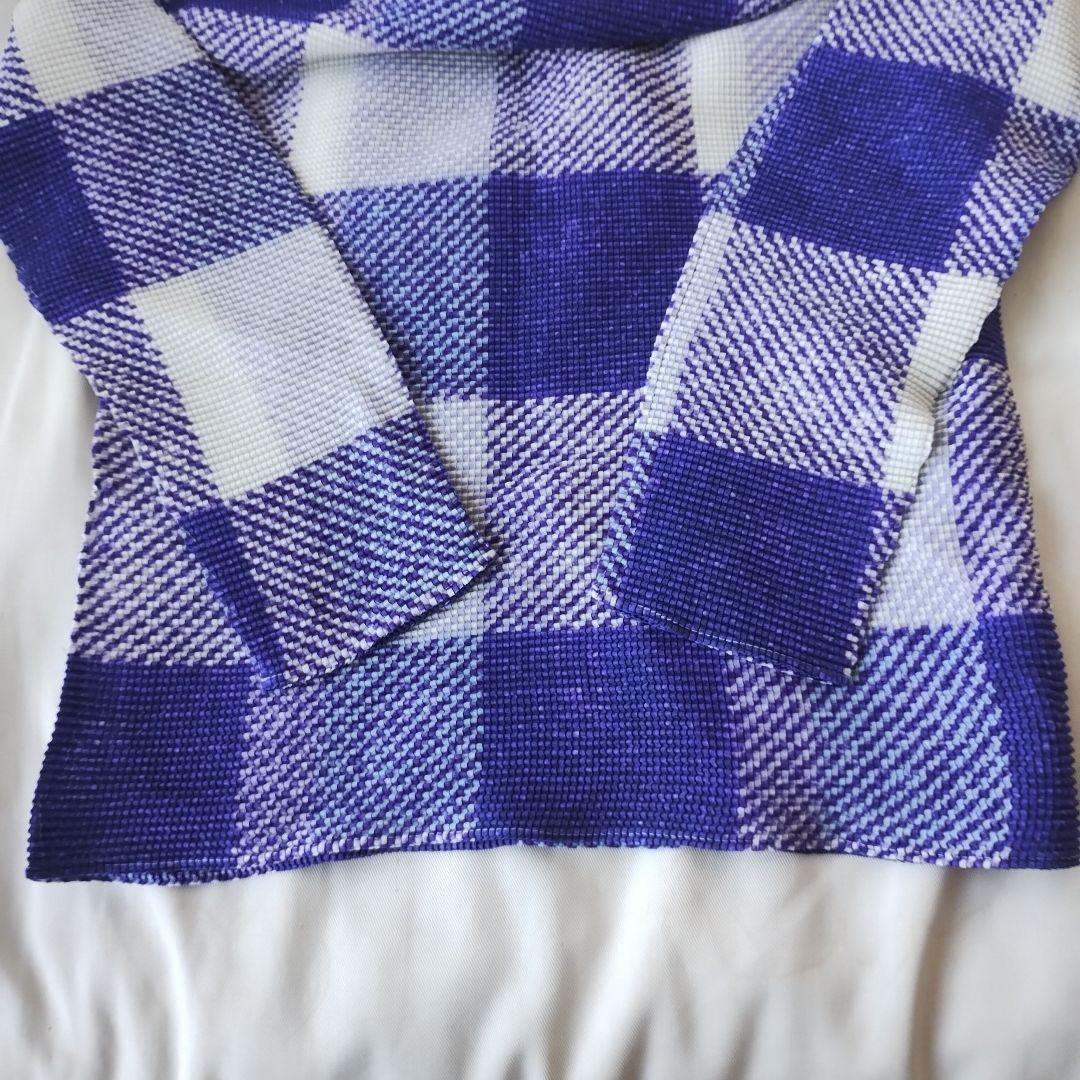 me ISSEY MIYAKE　ワッフルプリーツチェック　長袖カットソー