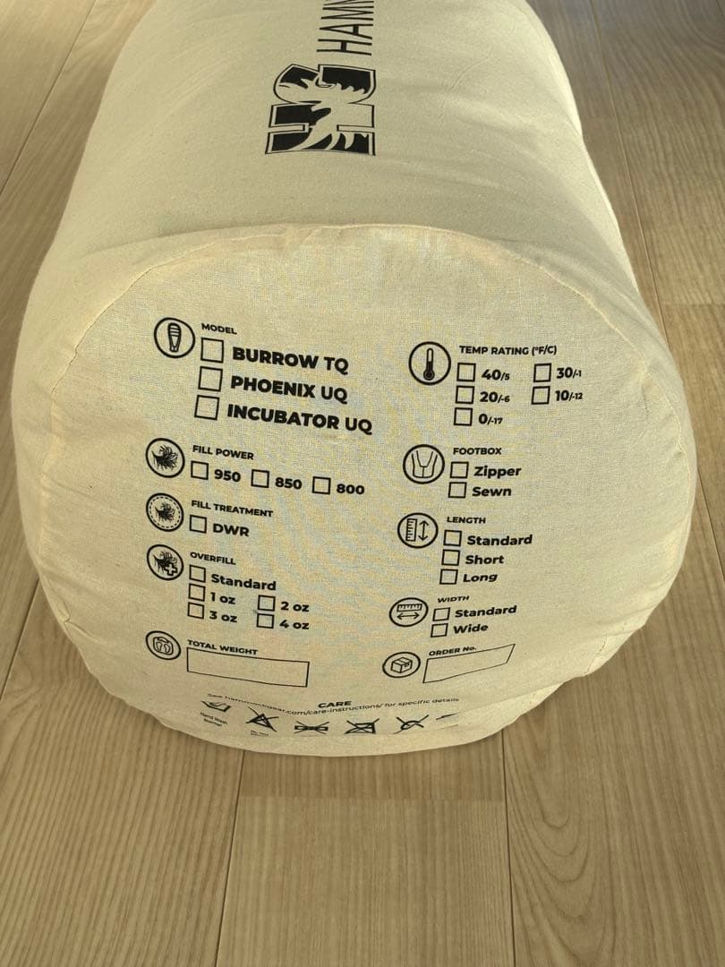 ヒ*ん様 【HAMMOCK GEAR】Incubator -6℃（20F）アンダ