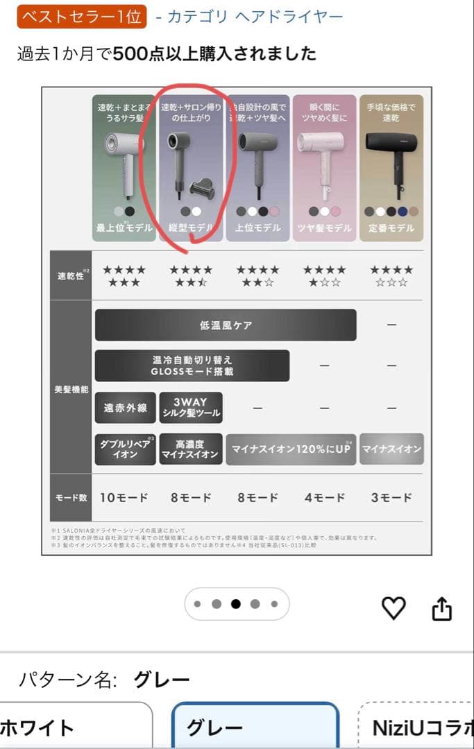 【ほぼ未使用】サロニア SALONIA SMOOTH SHINE ドライヤー