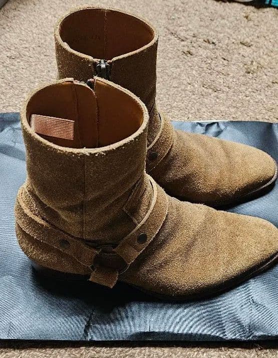 エディ期　希少な42.5　リングブーツ　ハーネスブーツ　スエード