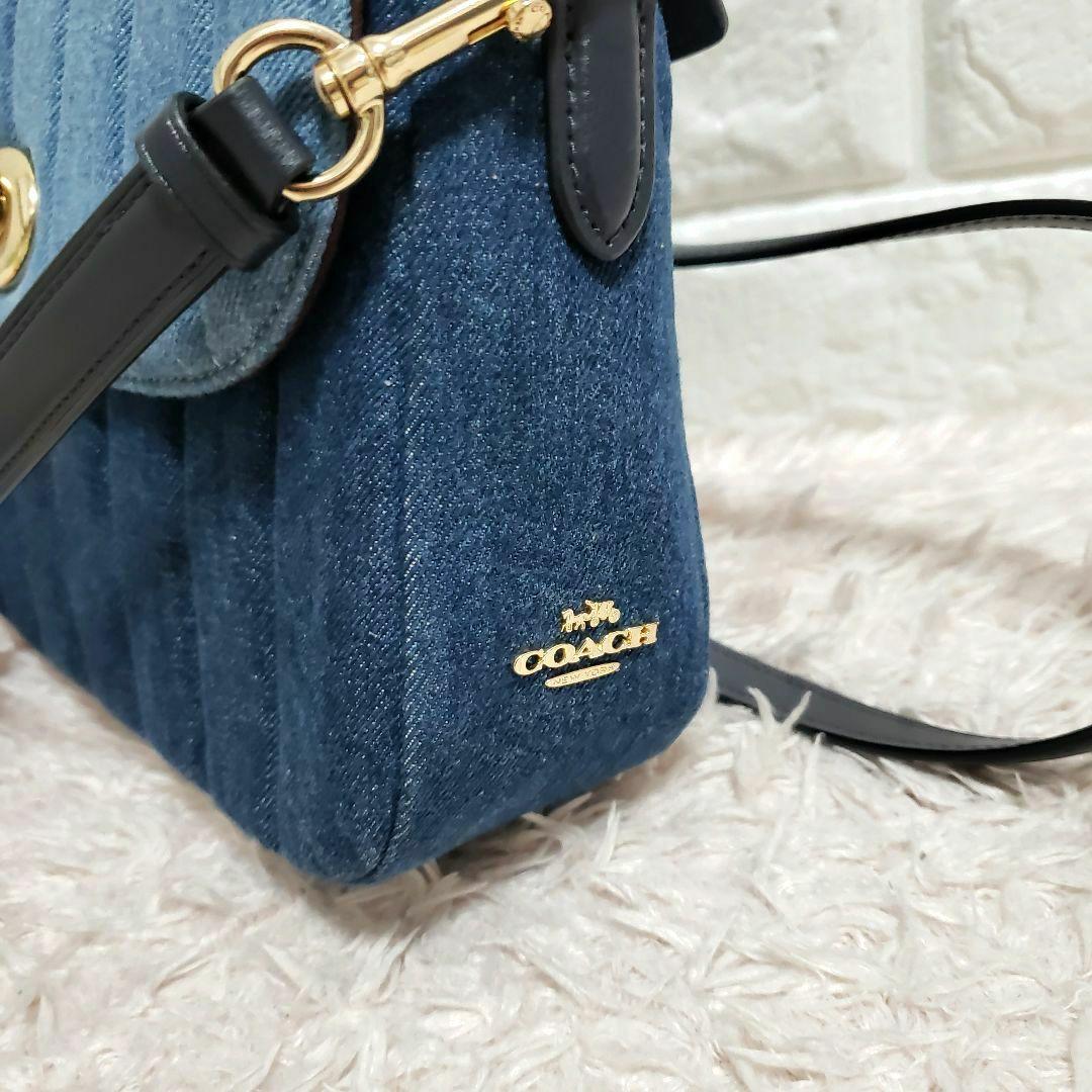 コーチ COACHデニムキルティング2wayショルダーハンドバッグ 極美品