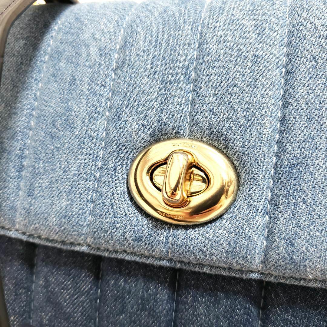 コーチ COACHデニムキルティング2wayショルダーハンドバッグ 極美品