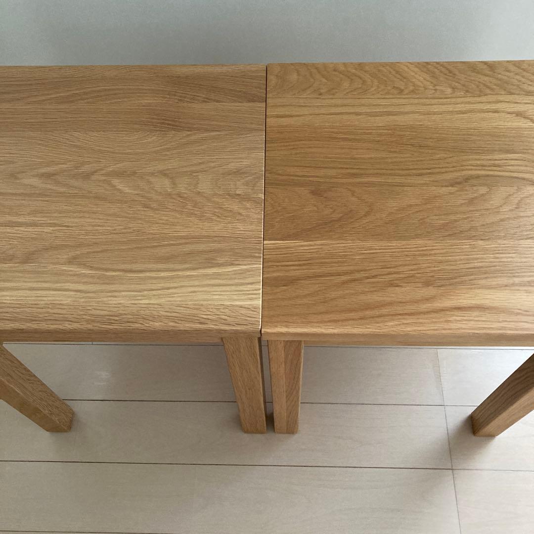 無印良品　木製サイドテーブルベンチ　板座　節無し　2個セット