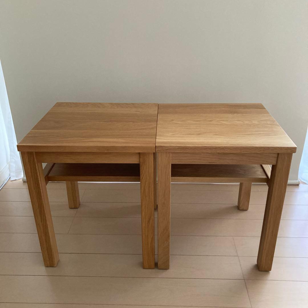 無印良品　木製サイドテーブルベンチ　板座　節無し　2個セット