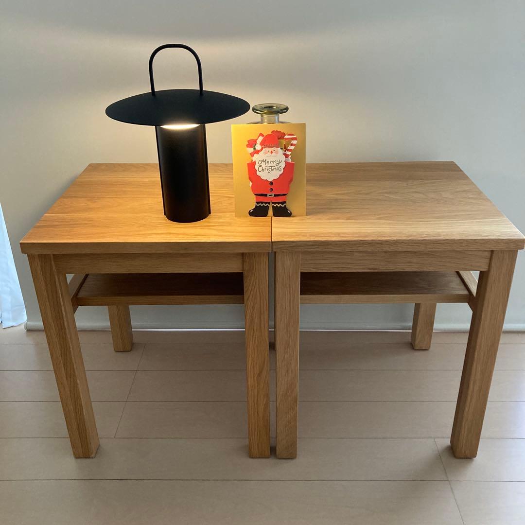 無印良品　木製サイドテーブルベンチ　板座　節無し　2個セット