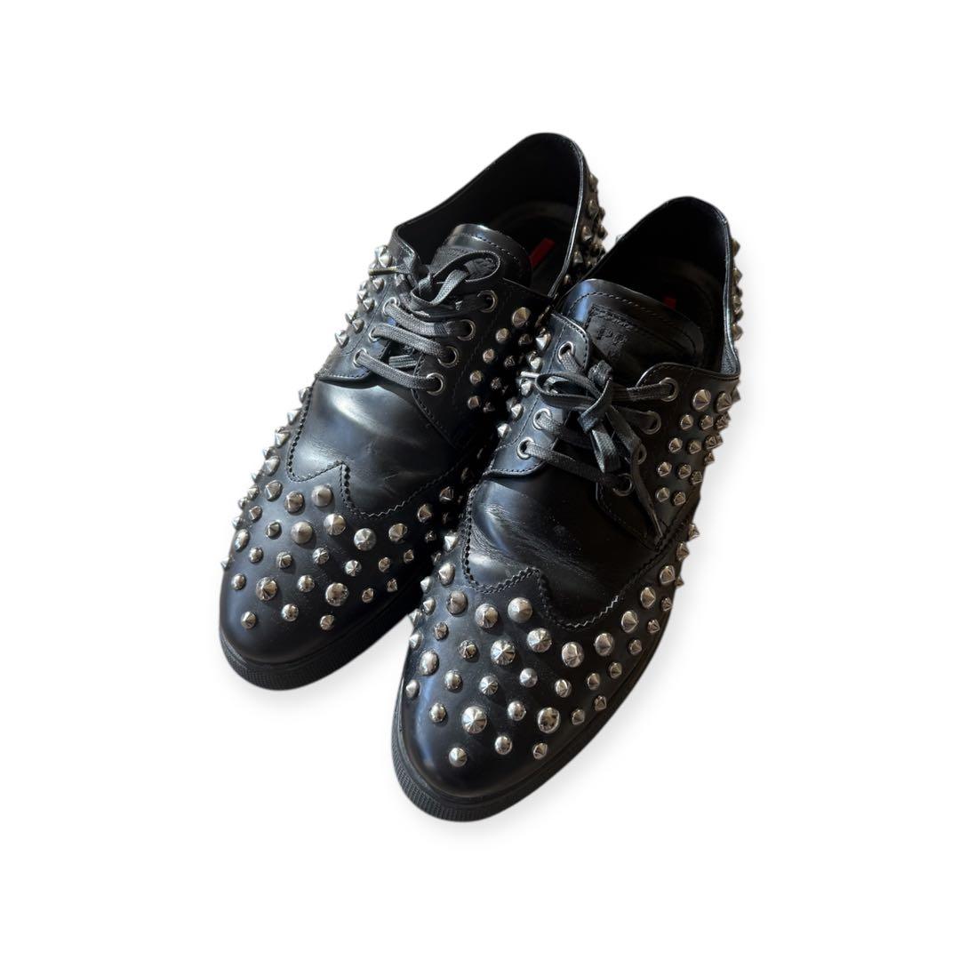 靴 Prada Sport studded leather shoes 40