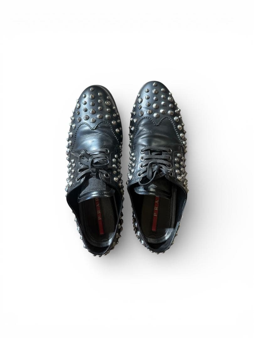 靴 Prada Sport studded leather shoes 40