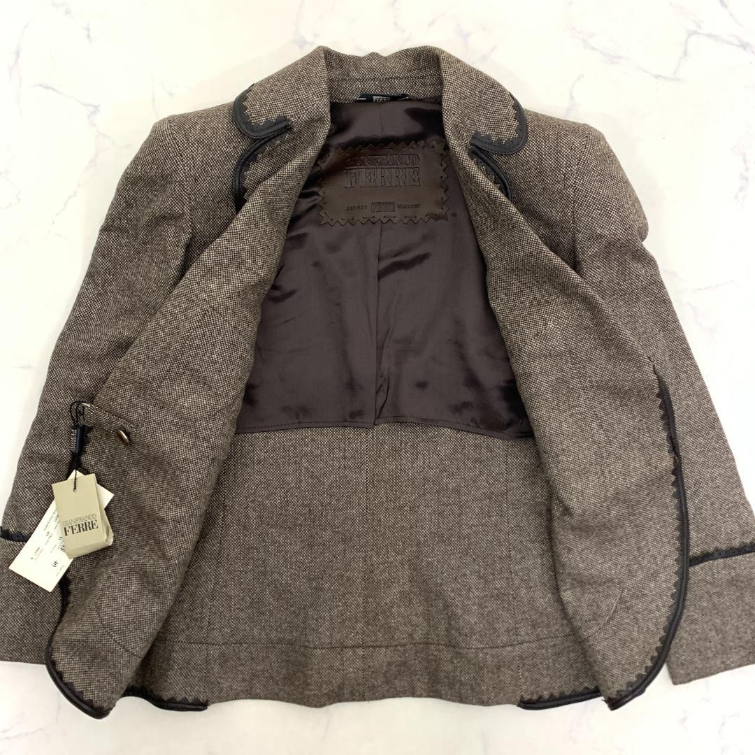 LA8506 新品タグ付 ジャンフランコフェレ テーラードジャケット 茶 40