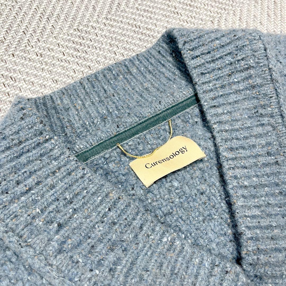 Chi e*** カレンソロジー ニットベスト ブルー 金ボタン