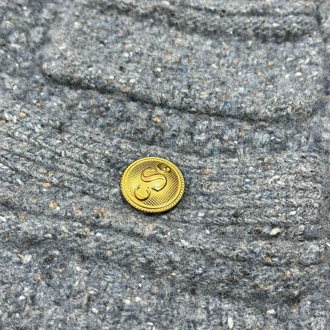 Chi e*** カレンソロジー ニットベスト ブルー 金ボタン