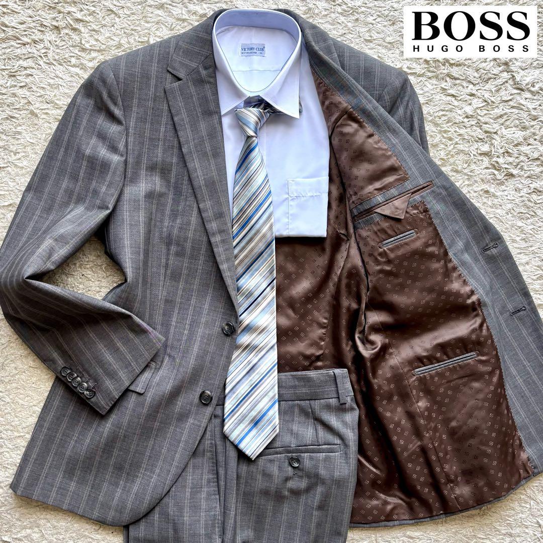 ヒューゴボス HUGO BOSS セットアップ スーツ 2B グレー 48