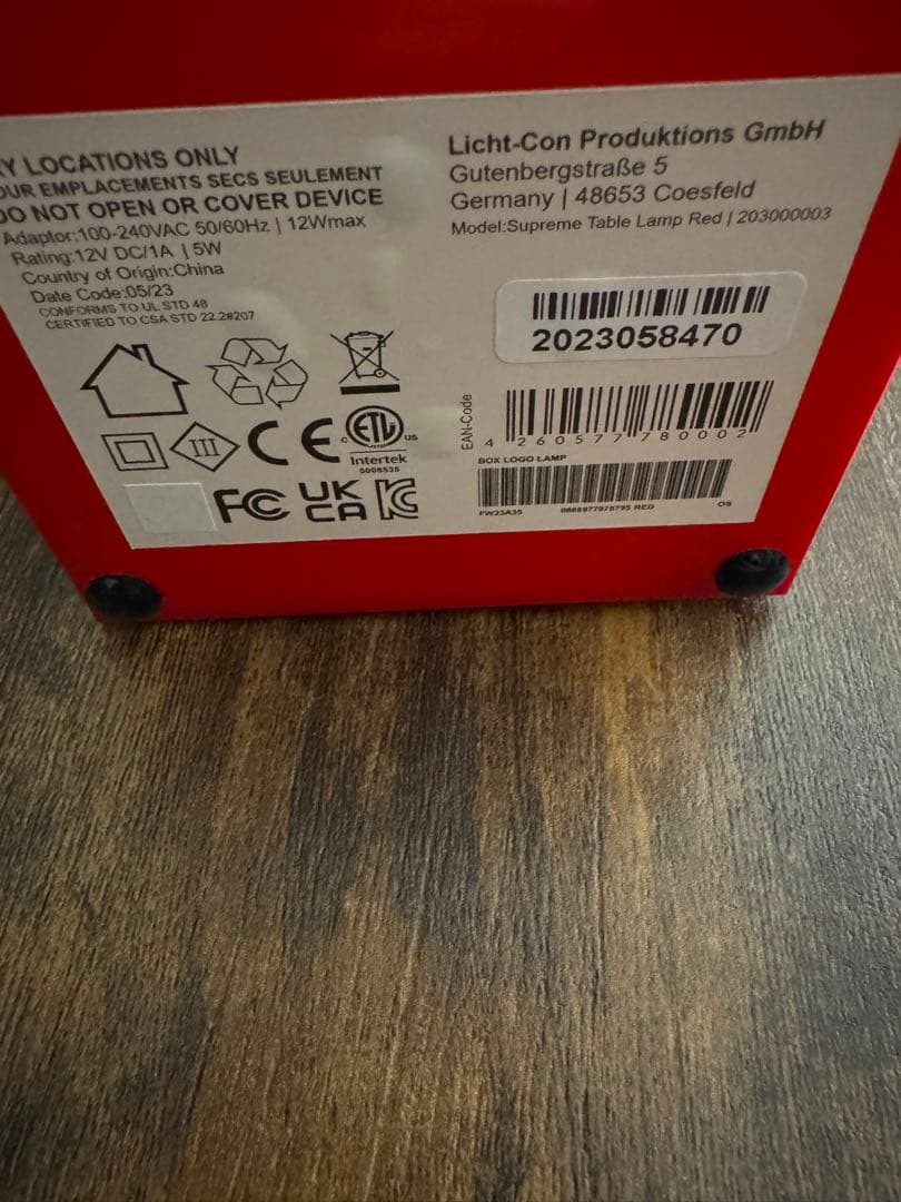 その他 Supreme Box Logo Lamp