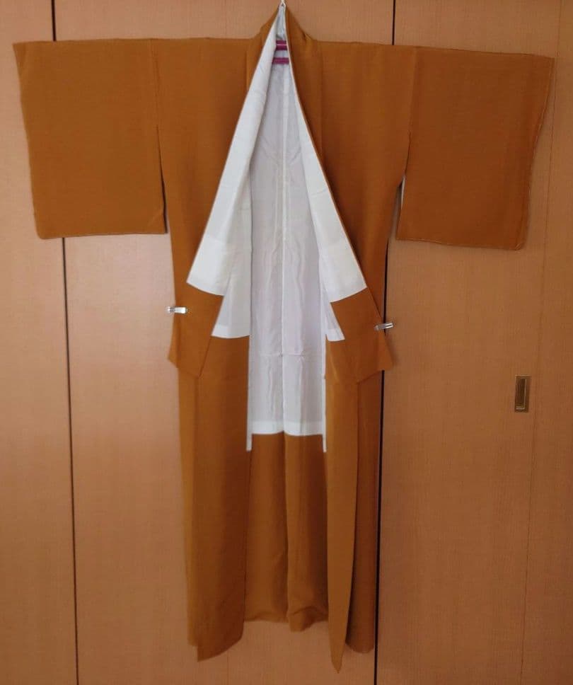 【新品未使用極美品】色無地フルセット　一つ紋　正絹　袷　唐織六通袋帯