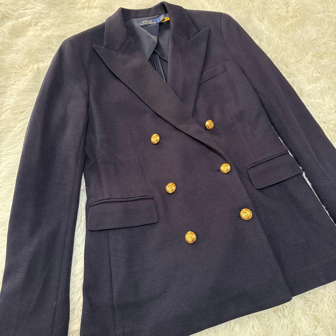 【美品】ポロラルフローレン　ニットブレザー　ダブル　金ボタン　ジャケット