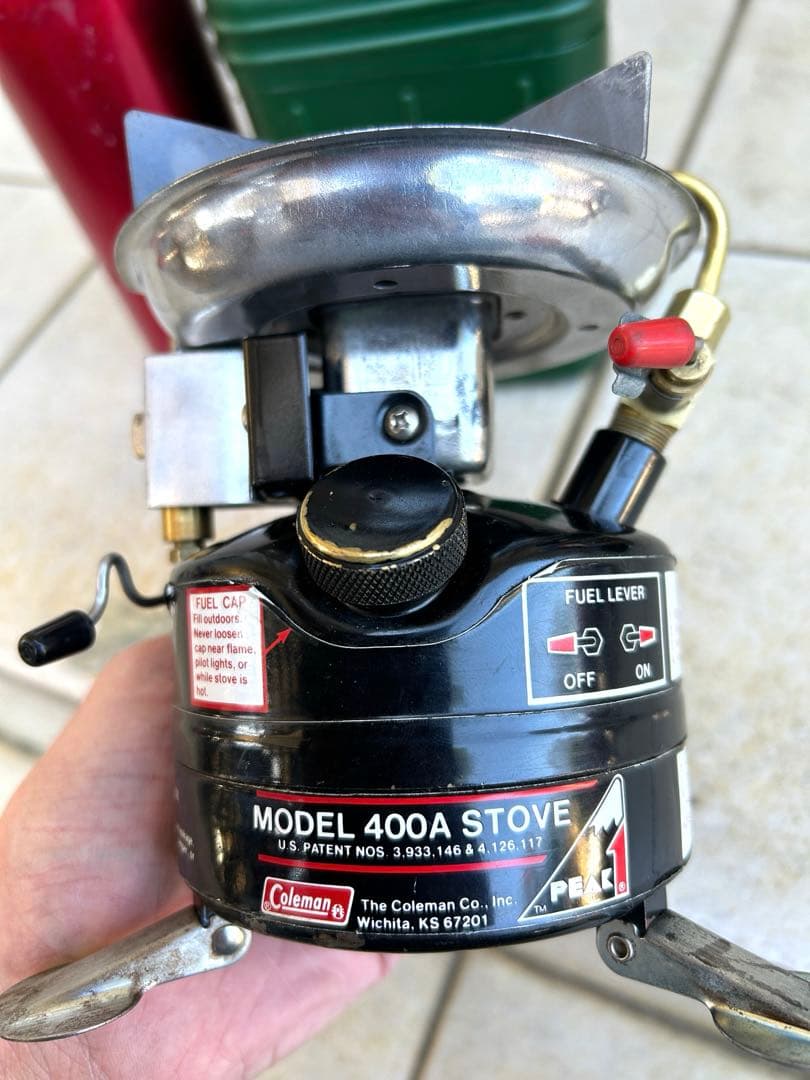 コールマン　バーナー　ストーブ　peak1 400A 2レバー