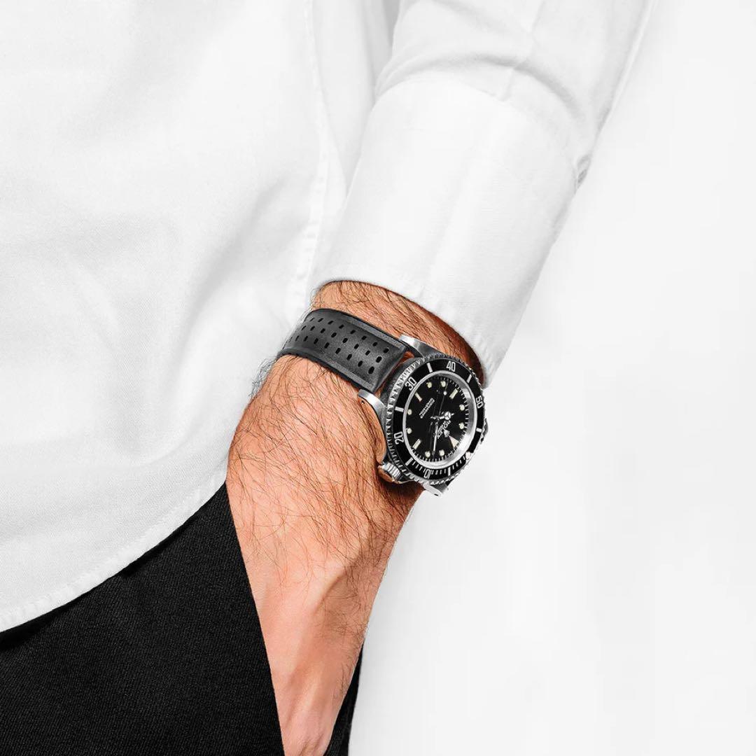 ヒルシュ ナイアド ブラック 腕時計ラバーベルト 20-18mm 未使用品