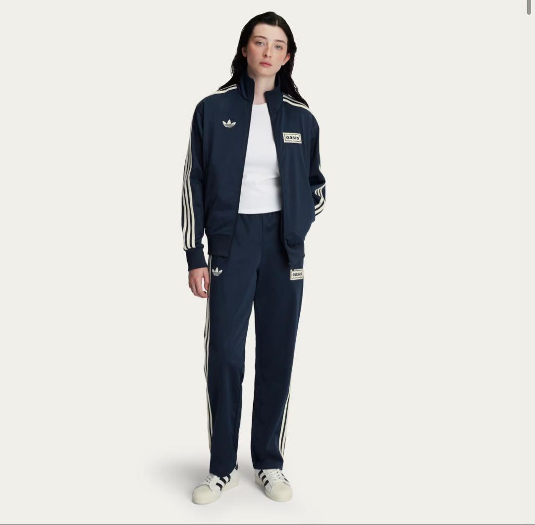 【新品】oasis×adidas トラックパンツ Lサイズ ZS134 ネイビー