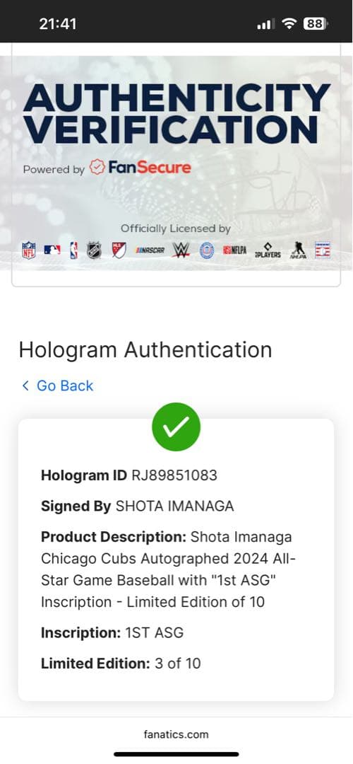 【世界10個限定】カブス 今永昇太 オールスターゲーム公式球　直筆　サインボール