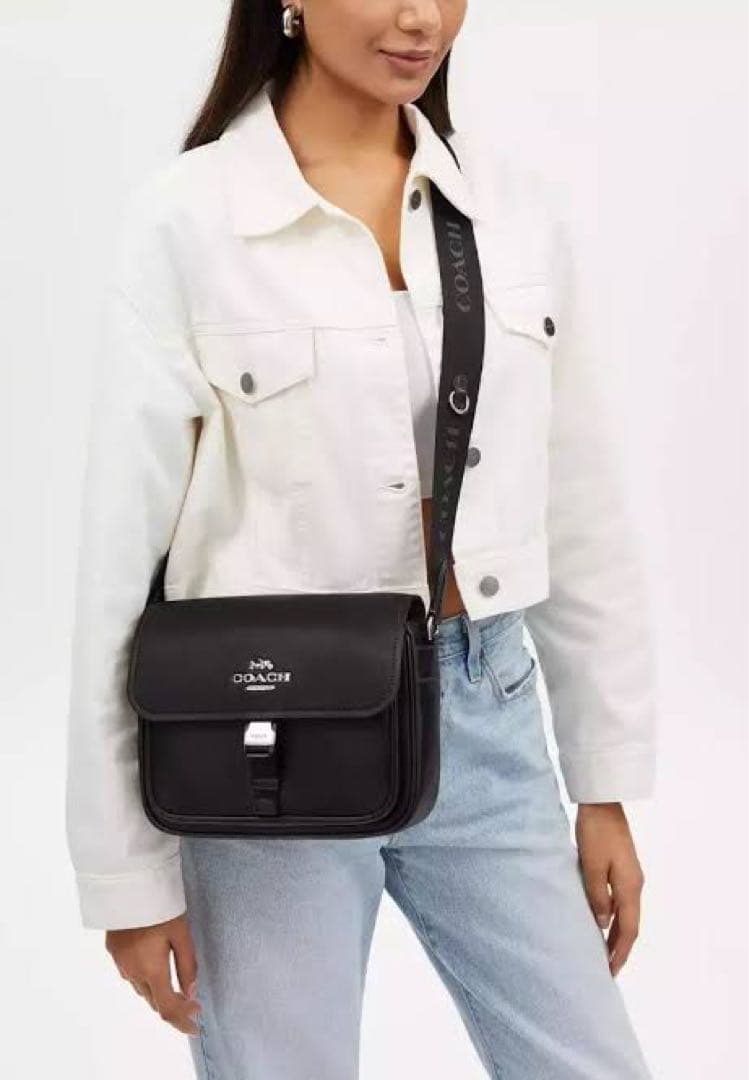 コーチ COACH ペース ショルダーバッグ レディース ブラックレザー 美品