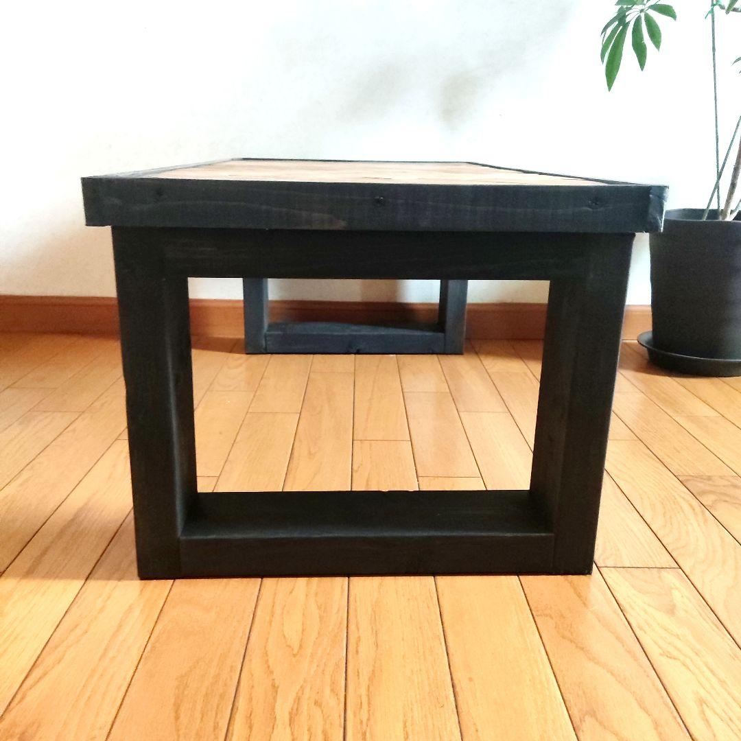 ✨古材を使ったヘリンボーン柄のローテーブル✨