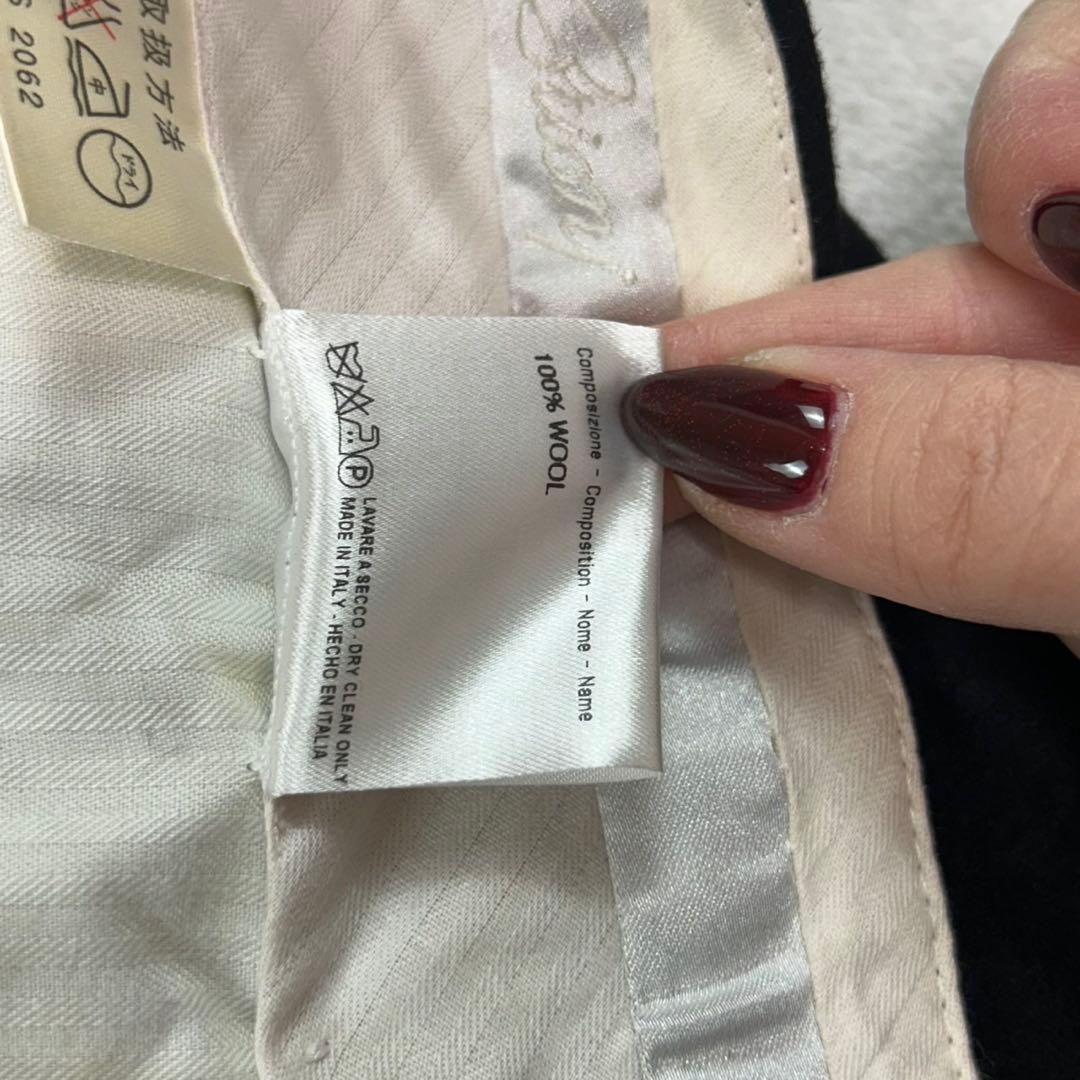 K579 XL ブリオー二 イタリア製 ツータック スラックス ネイビー メンズ