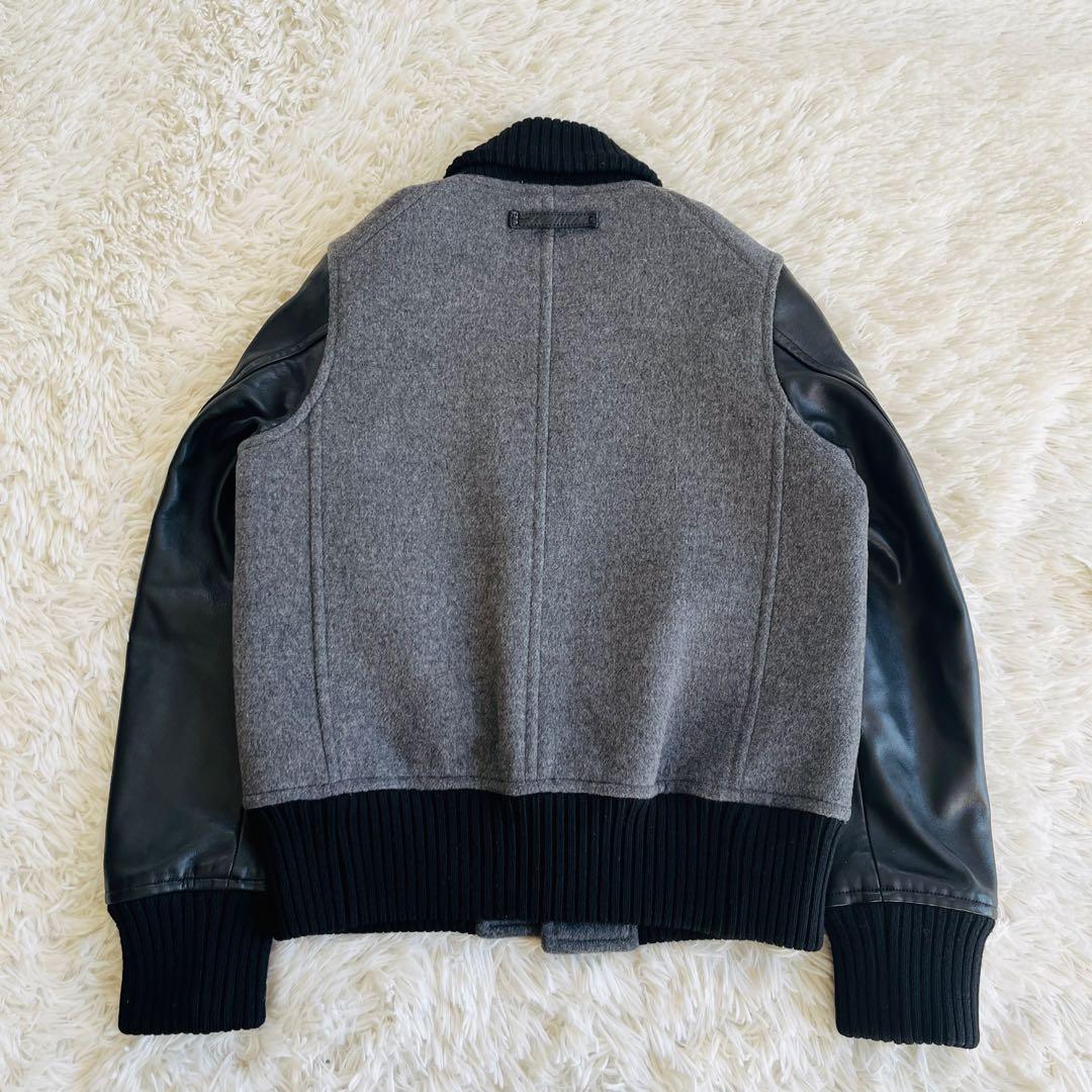 【Drawer】スタジャン レザー シルク ワッペン キルティング 羊革 36