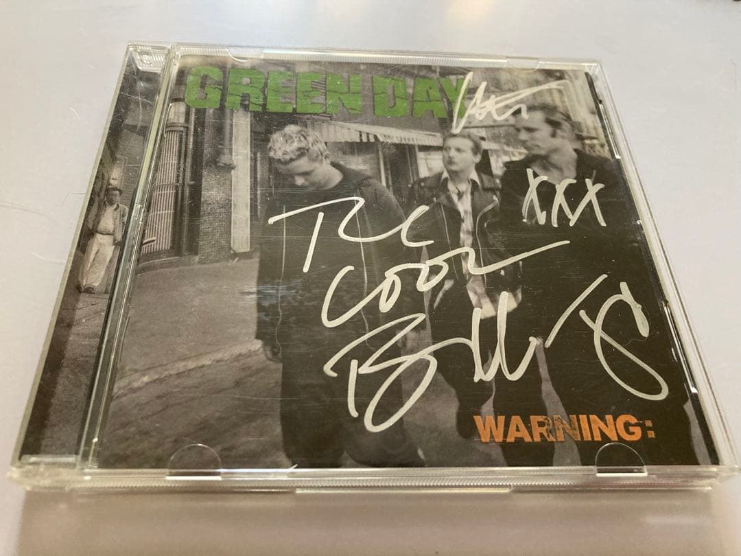 レアGREEN DAY 直筆サインCDWARNING グリーンデイパンクpunk