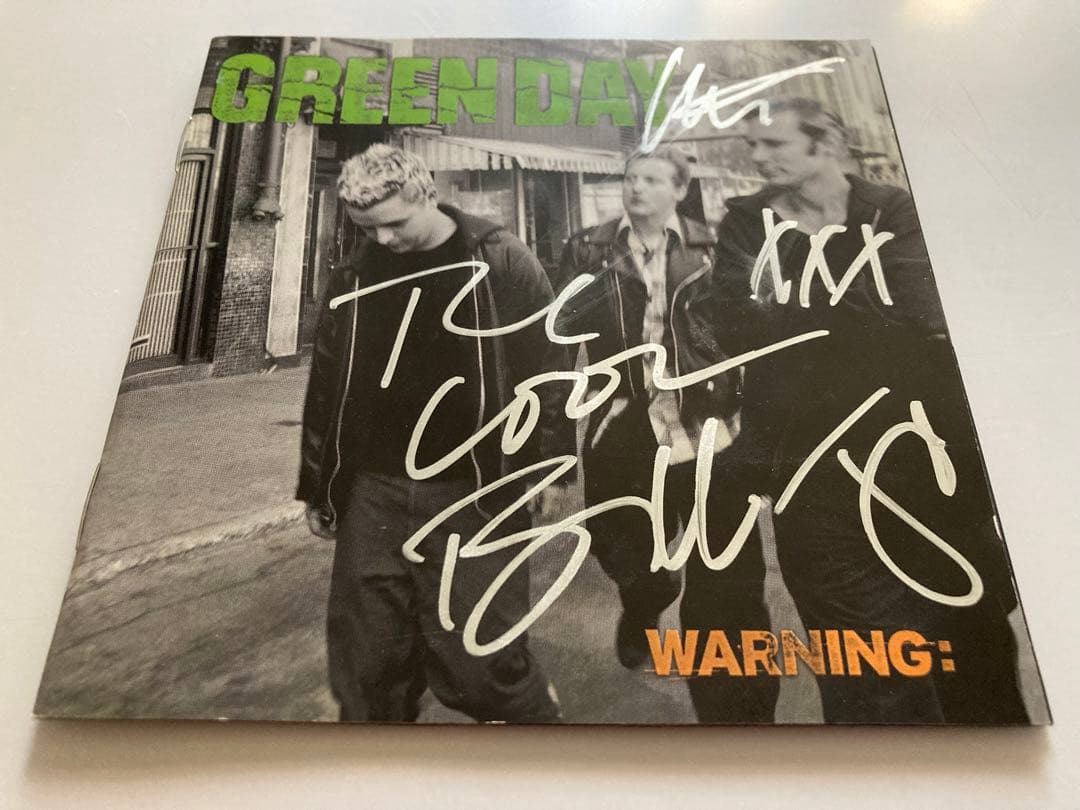 レアGREEN DAY 直筆サインCDWARNING グリーンデイパンクpunk