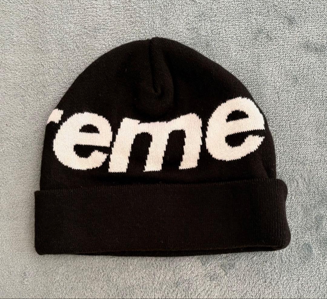 【大人気】Supreme Big Logo Beanie Black