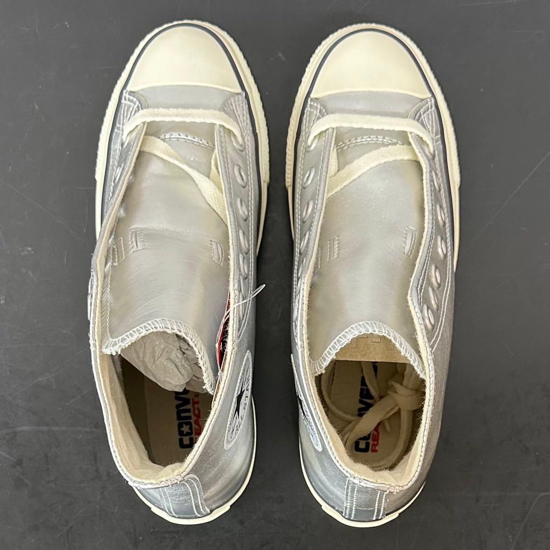 コンバース レザー オールスター R ハイ 23.5cm USA4.5 シルバー