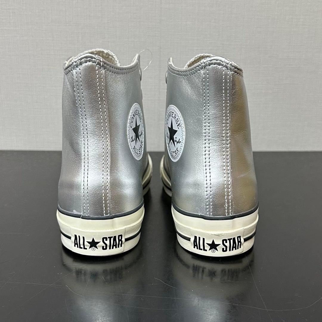 コンバース レザー オールスター R ハイ 23.5cm USA4.5 シルバー