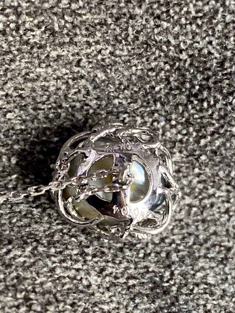 最終価格 バロックパール K14WG ダイヤ タイタック