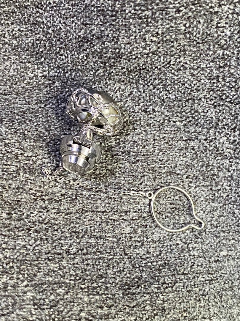 最終価格 バロックパール K14WG ダイヤ タイタック