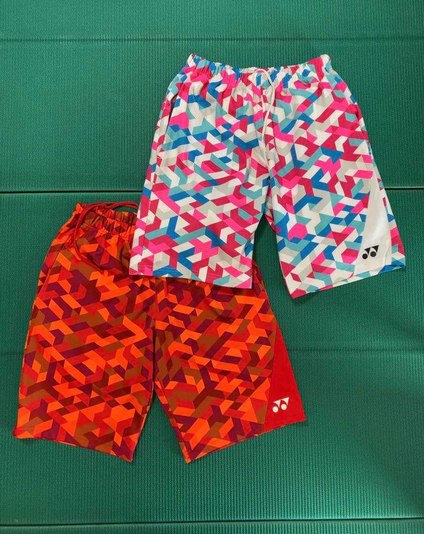 美品 ヨネックス 幾何学模様 バドミントンパンツ Lサイズ 2枚セット