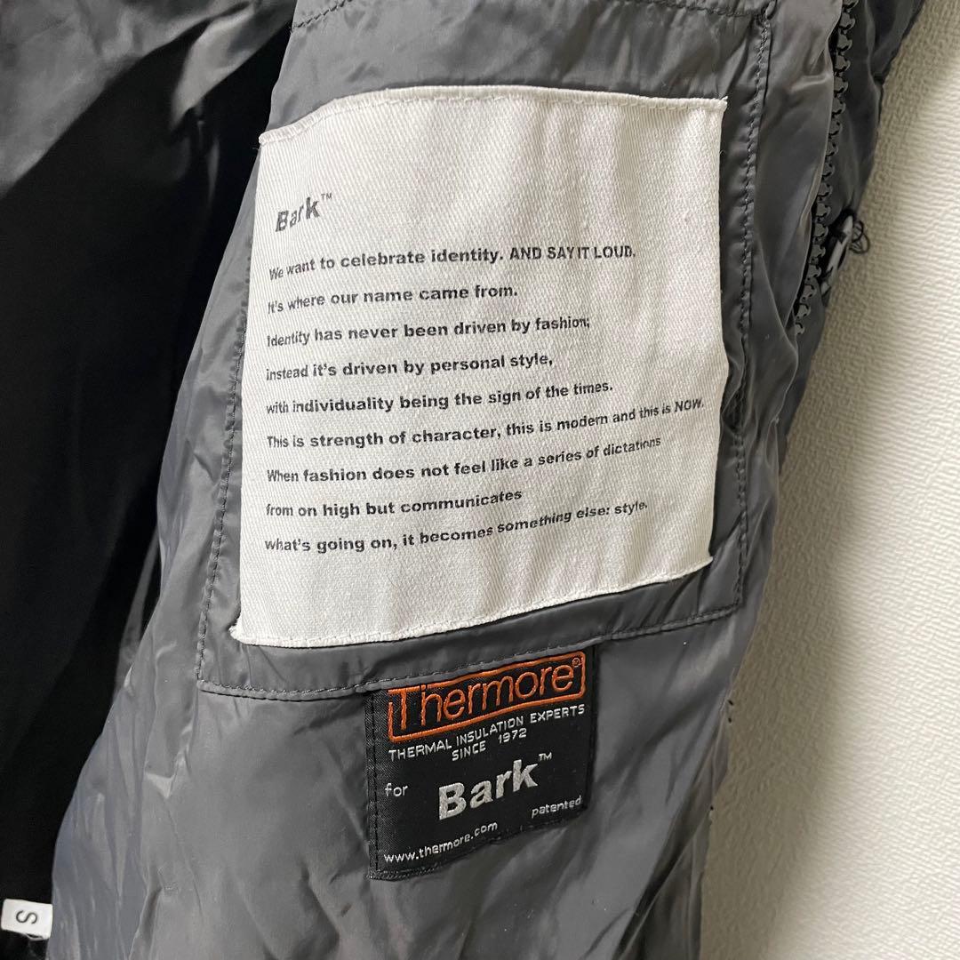 Bark バーク ショートダッフルコート 異素材切替 Thermore ブラック