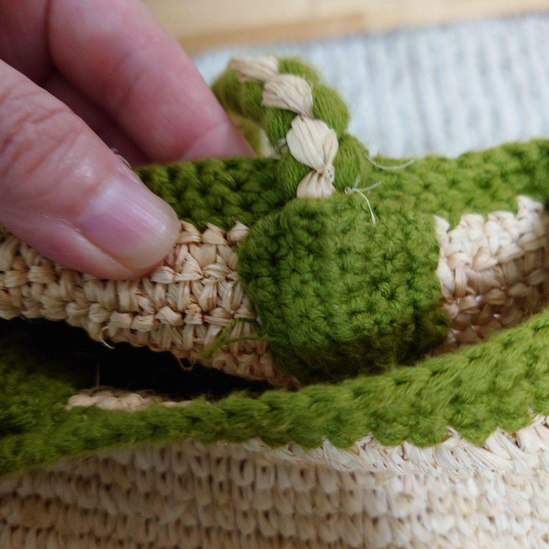 NORO かごバック　ラフィア 　ドット　かごバッグ