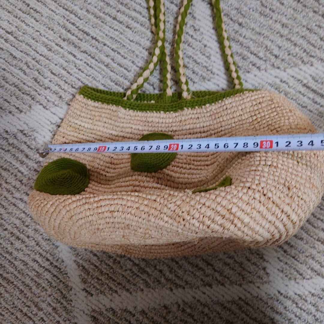 NORO かごバック　ラフィア 　ドット　かごバッグ