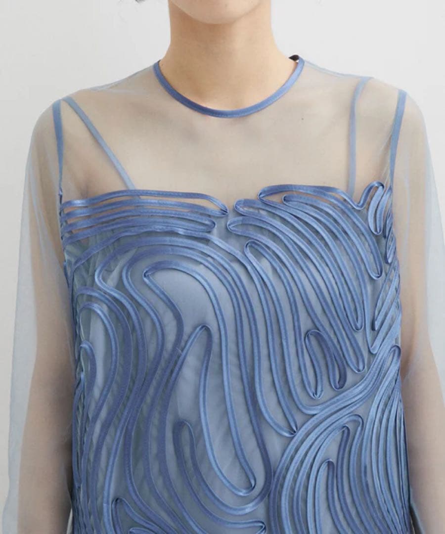 【オケージョン対応】ラインアートシアーワンピース