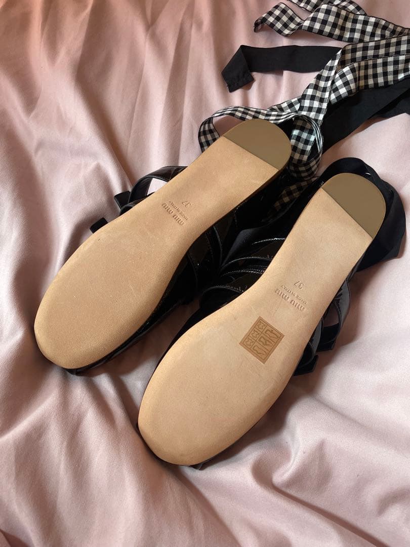 【最終値下げ】 miumiu バレエシューズ 37サイズ (23.5) 美品