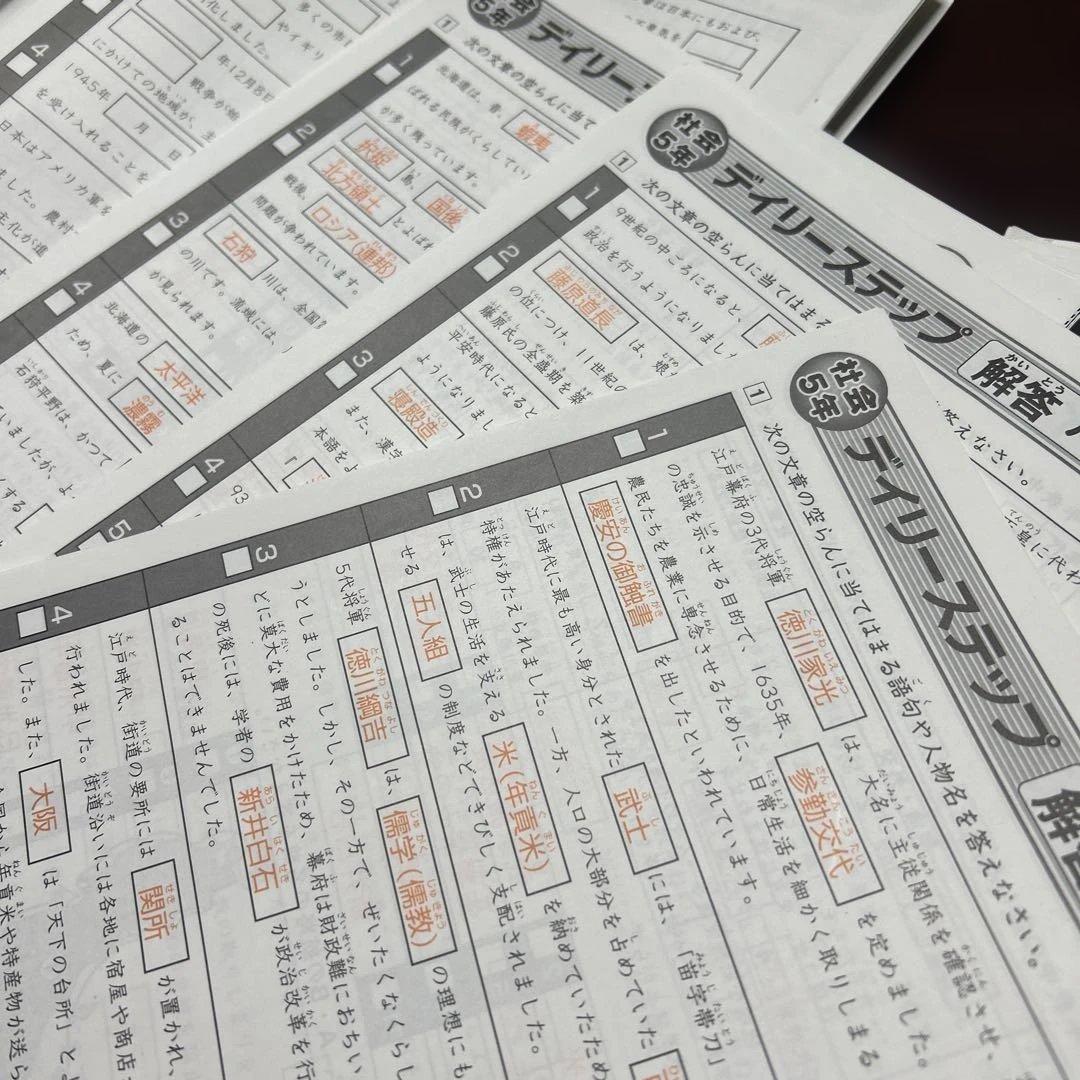 ⑤ サピックス　SAPIX 5年　社会　希少　通年重要内容まとめ❣️ フルセット