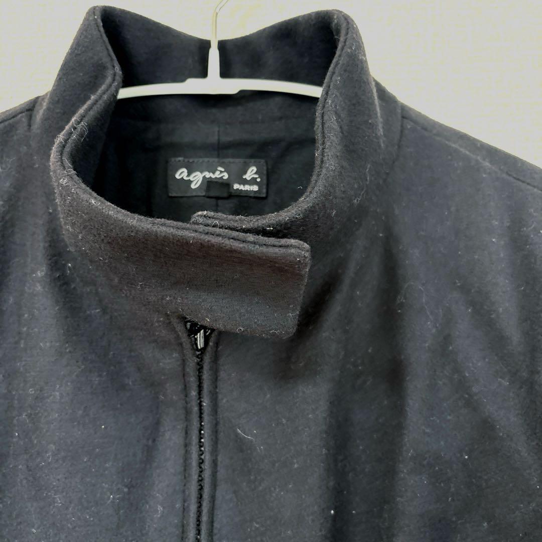 アニエスベー ウール ロングコート スタンドカラー 黒　M アウターセール❗️