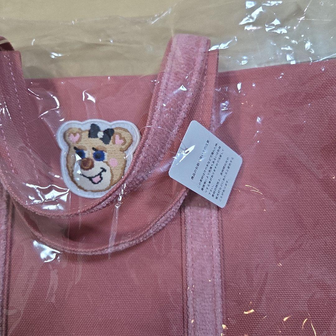 フェイラーオールドテディ　ワッペン トートバッグ　ピンク　小