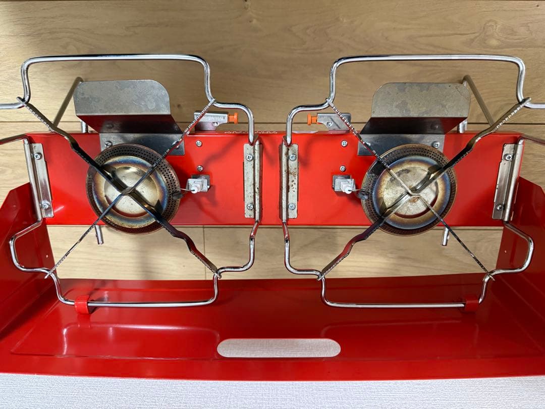 MOUNTAIN EQUIPMENT ツーバーナーコンロ 赤　ビンテージ