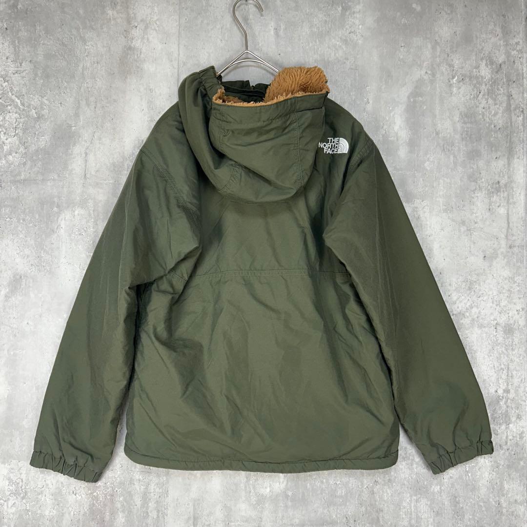 ノースフェイス　150　子供　アウター　カーキ　緑　フード　裏ボア　冬