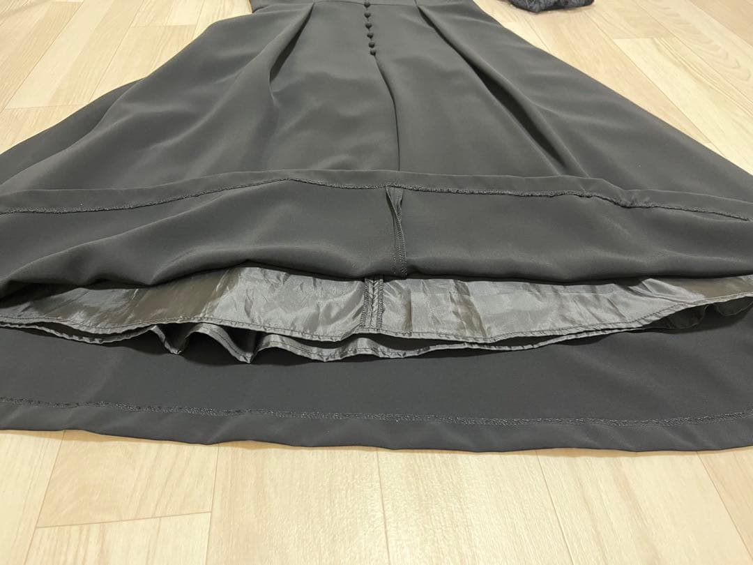 美品◆GIRL レース切り替えパフスリーブ ロングドレスL オケージョン 結婚式