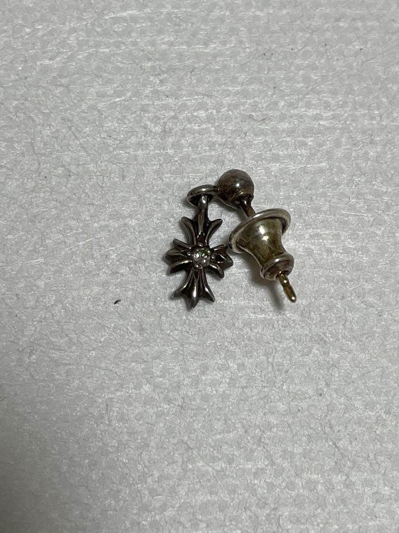 クロムハーツ 両面ダイヤ タイニーeドロップピアス ピアス(片耳用)