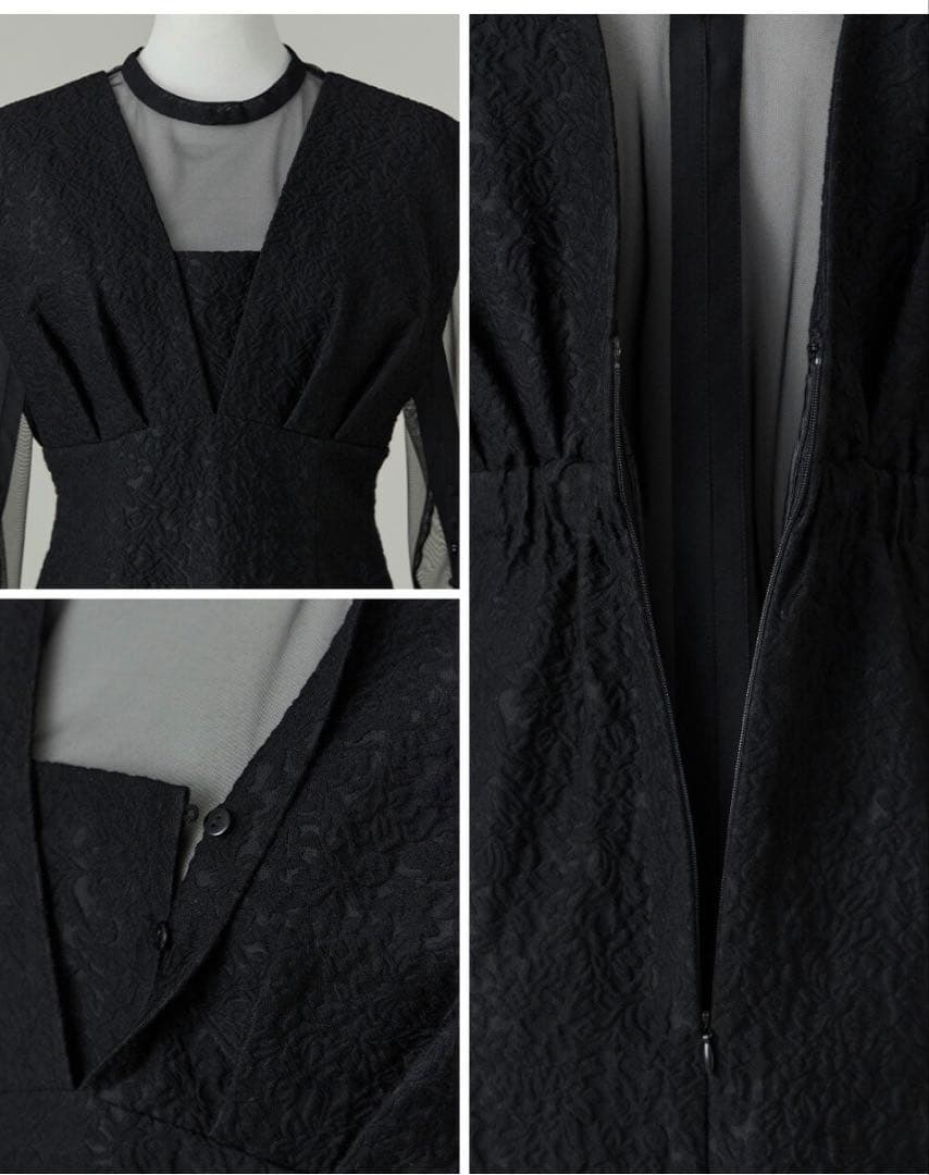 kana 【美品】ジャガード ワンピース チュール トップス 2点セット S