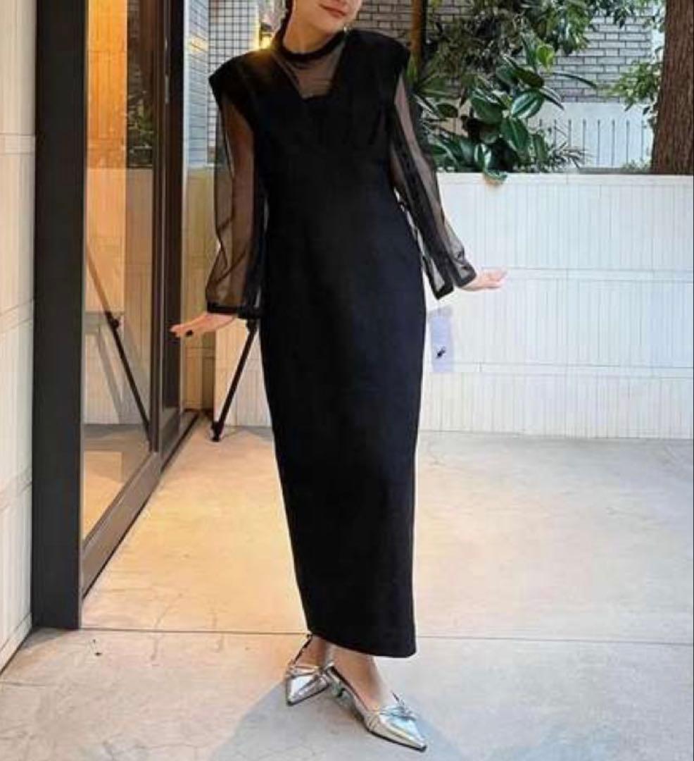 kana 【美品】ジャガード ワンピース チュール トップス 2点セット S