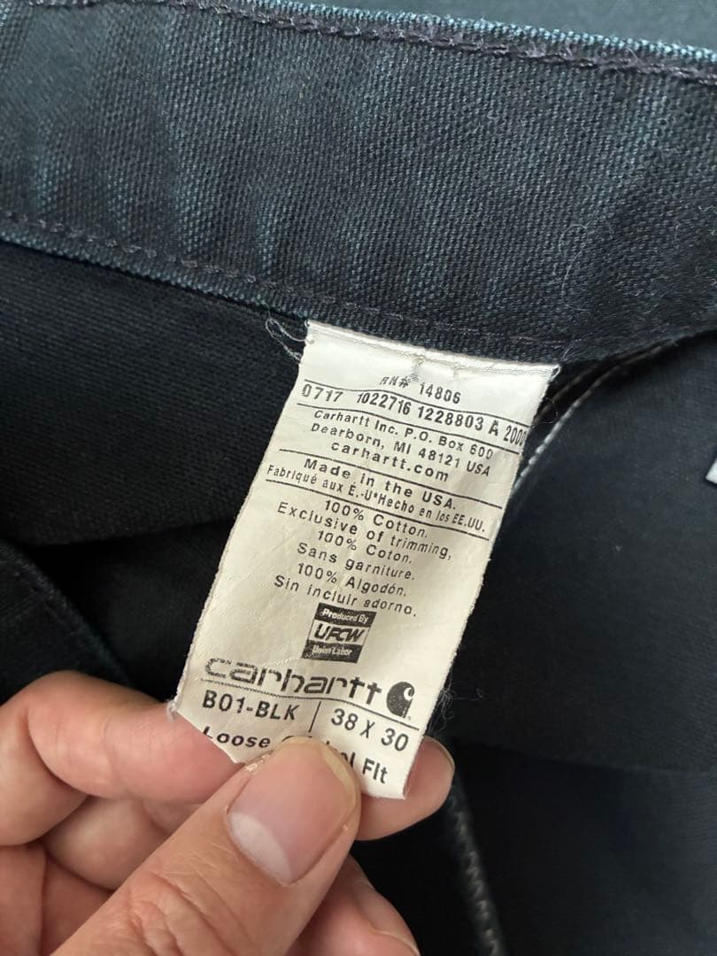USA製 carhartt ダブルニー 38x30 ブラック ペインターパンツ