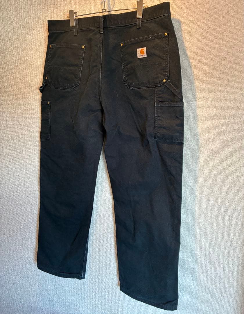 USA製 carhartt ダブルニー 38x30 ブラック ペインターパンツ